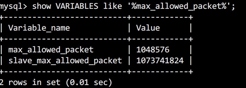 解決MySQL ERR 1153 Got a packet bigger than 'max_allowed_packet' bytes 錯(cuò)誤