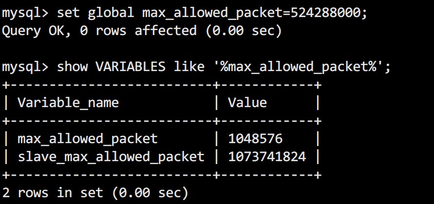 解決MySQL ERR 1153 Got a packet bigger than 'max_allowed_packet' bytes 錯(cuò)誤